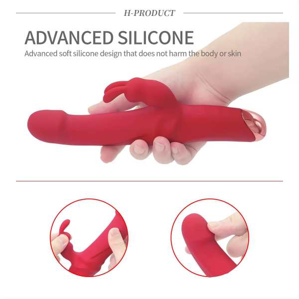 VIBRADOR CON ESTIMULADOR DE CLITORIS MORADO - Imagen 5