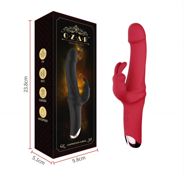 VIBRADOR CON ESTIMULADOR DE CLITORIS MORADO - Imagen 7