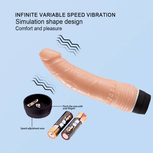 PENE VIBRADOR REALISTA 18,5CM NATURAL - Imagen 4