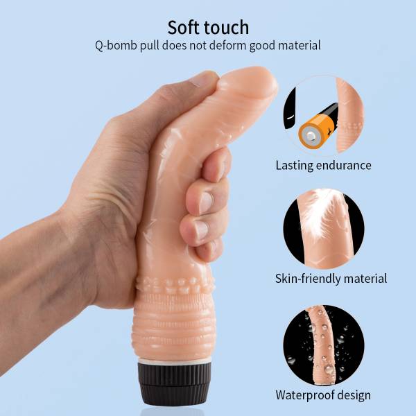 PENE VIBRADOR REALISTA 18,5CM NATURAL - Imagen 7